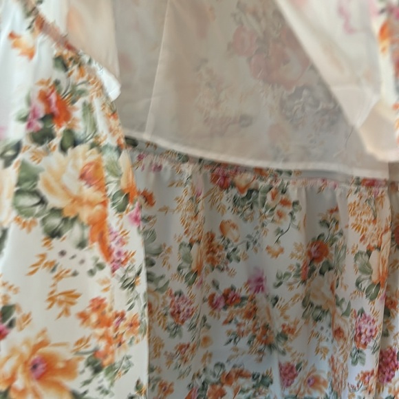 One Shoulder Colourful Midi Dress Layered Ruffle Floral Print Size XL - Picture 14 of 16